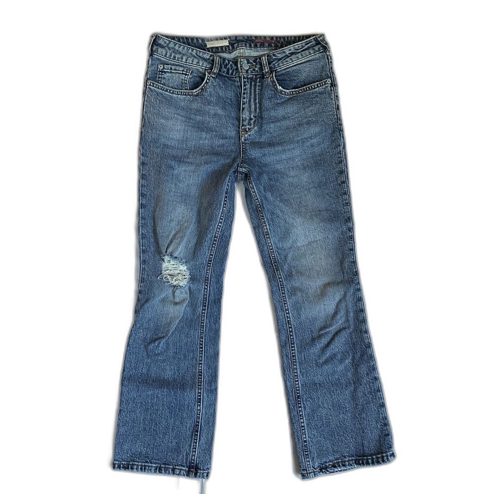 Pilcro by Anthropologie Barrel Leg Jeans 28 Blue Baggy Denim Oversized 26 Inseam